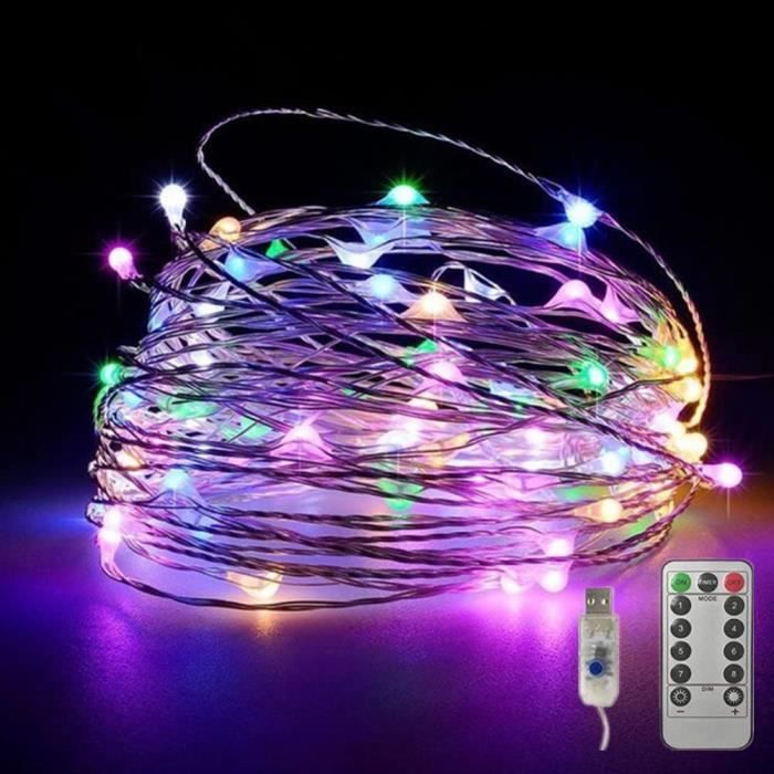 Guirlande Lumineuse LED à Piles - 8 X 1m, 10 LEDs Par Mètre, Fil De Cuivre - Étanche IP65 Pour Intérieur/extérieur, Fêtes, Noël