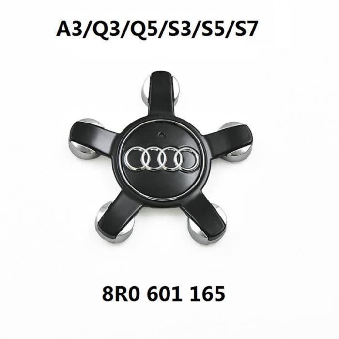 Lot de 4 centre de roue cache moyeu noir Remplacement pour Audi 135mm 8R0 601 165