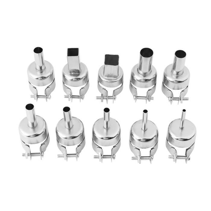 Kit 8 Embouts Buses Pistolet à Air Chaud 3 à 12mm - Pour Station Soudage 850 852