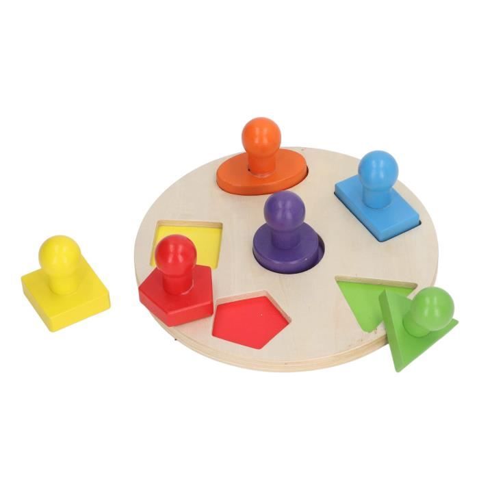 DUO pyramide bebe anneaux a empiler bois gigogne arc en ciel multicolore  jouet jeu educatif enfant puzzle cercle En Stock - Cdiscount Jeux - Jouets