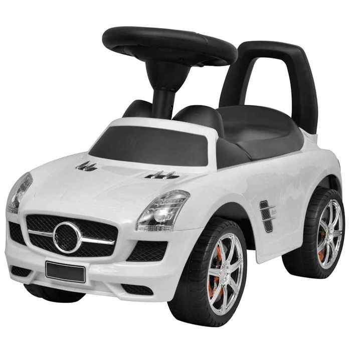 vidaXL Voiture à Pousser par Pieds pour Enfants Blanc Voiture-jouet Tout-petits 80089