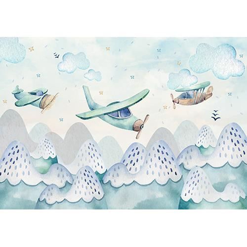 Papier Peint Panoramique Wallario – Avion Au Décollage Sur Piste Ville, Intissé
