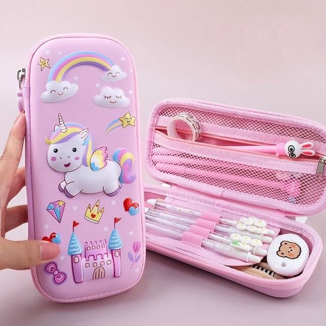 POT A CRAYON,2--trousse scolaire kawaii fille ecole pencil case fournitures  scolaires garcon affaire sac fourniture cartable enfant - Cdiscount  Beaux-Arts et Loisirs créatifs