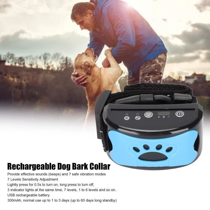 Meilleurs prix pour RUR collier anti-aboiement pour chien rechargeable Collier d'aboiement pour chien collier de dressage de chien réglable avec LC044