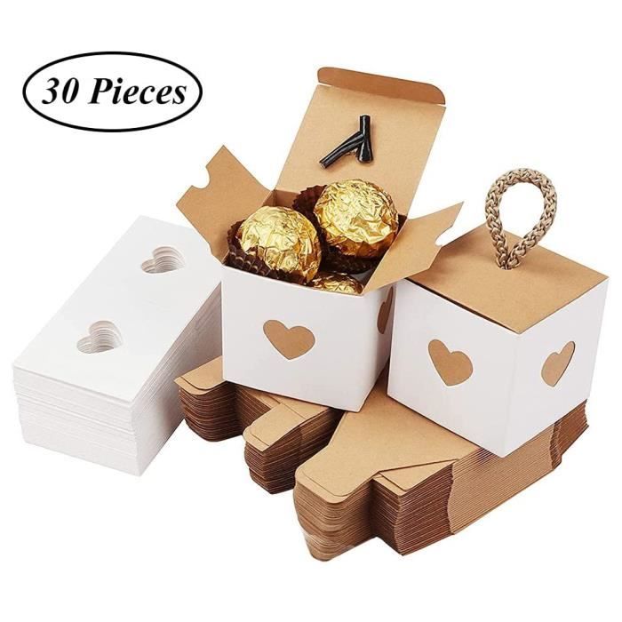 Boite A Dragées En Carton Blanche Carrée, Decoration Mariage