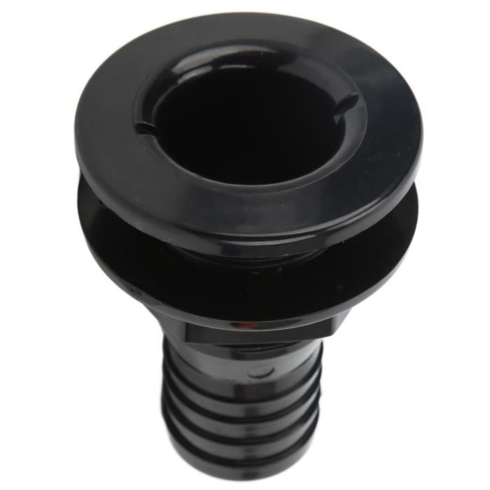 Connecteur Passe-Coque Droit 5/8" KIMISS - Traversant Coque ABS Pour Bateaux Et Marines, Noir