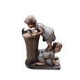 statue de jardin,figurine de fontaine exquise en résine de forme d'enfants de  rétro pour l'extérieur-1