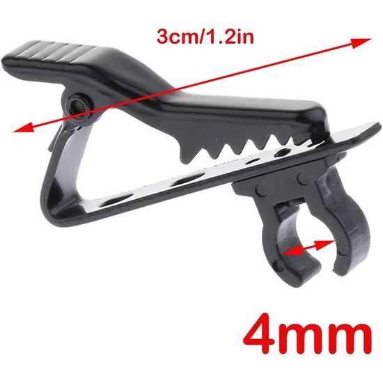 10 Pinces à Cravate Microphone - Clips Métalliques Pour Micro Lavalier - Fixation Fil 3,5mm