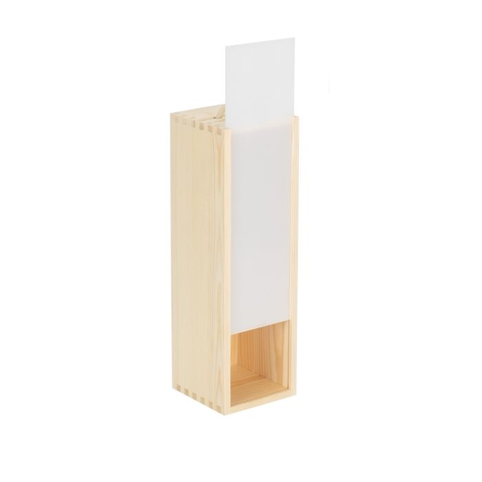 Boîte en bois pour bouteille unique avec couvercle coulissant en