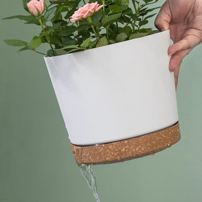 Lot De 4 Pots De Fleurs Blancs Avec Soucoupes - Plastique Durable - Pour Intérieur, Balcon, Jardin - Tailles Assorties 10 à 17.5 Cm