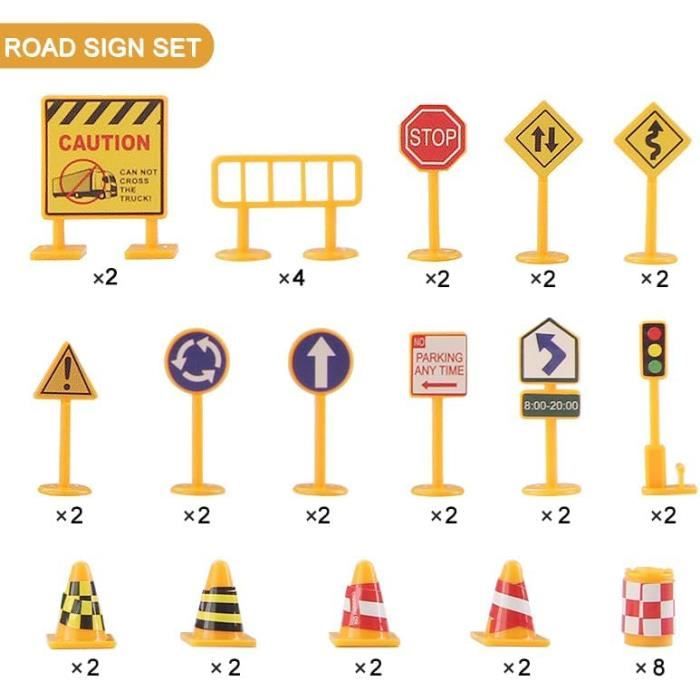 Plaques de signalisation routière, jeu de signalisation, jeu de  signalisation, jouet de signalisation, panneaux de route et 80 x 60