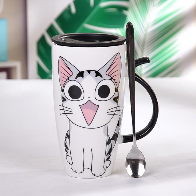 Mug Chat Kawaii Happy 600ml-Grand Mug XXL Blanc en Porcelaine - Mug  Japonais à Thé&Café-Avec Couvercle Isotherme-Lucky Cat-Mug Géant -  Cdiscount Maison