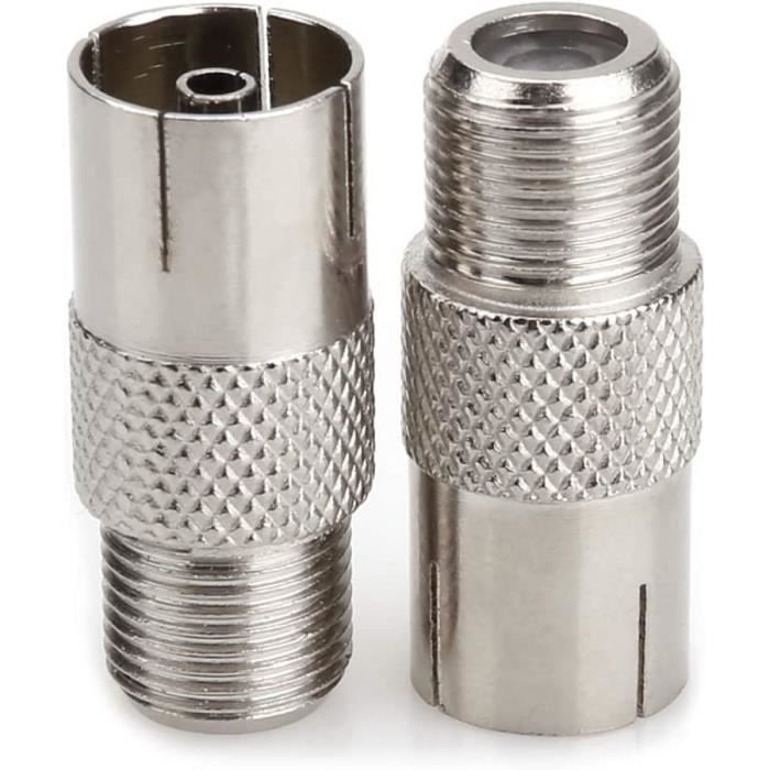 Nanyi Coupleur d'antenne TV coaxial femelle vers mâle Plaqué nickel — free download