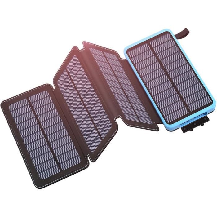 Power Bank Solaire 20000mAh Avec Lampe Batterie Externe Pour Camping Batterie Solaire Portable Fiche Technique Et Prix Au Maroc