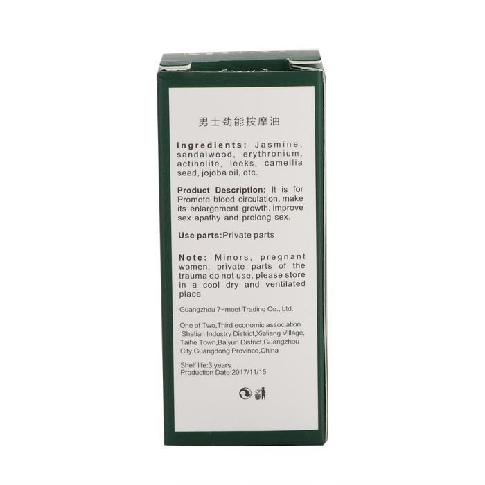 Huile De Massage Naturelle Masculine Pour Agrandissement - Gel Améliorant XXXL, à Base De Plantes - Neuf, Expire En 01/2027