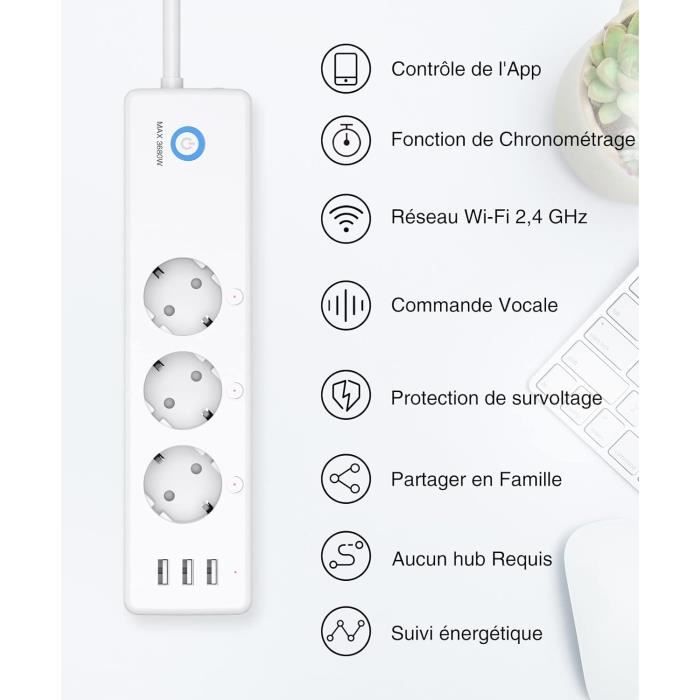 Meross Prise Connectée  FR , 16A Prise WiFi Compatible Avec Alexa Et Google 1143854