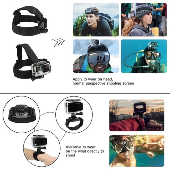 Shoot 26-in-1 kit d'accessoires avec Selfie Stick Pliable pour Caméra  d'action Extérieure Gopro Hero 11/10/9/8 DJI OSMO Action Camera Crosstour