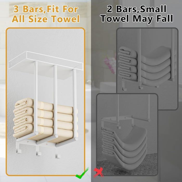 WIIYENA Porte-serviettes pour radiateur, 40 cm, support de rangement à suspendre pour salle de bain, organiseur de salle de bain, porte-serviettes d' intérieur (gris