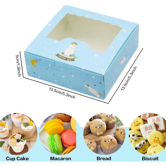 Tomedeks 12 x Boite pour Gateau en Carton,boite de gateau,boite  cupcakes,boite traiteur,boite patisserie carton,boite patisserie pour Les  Biscuits