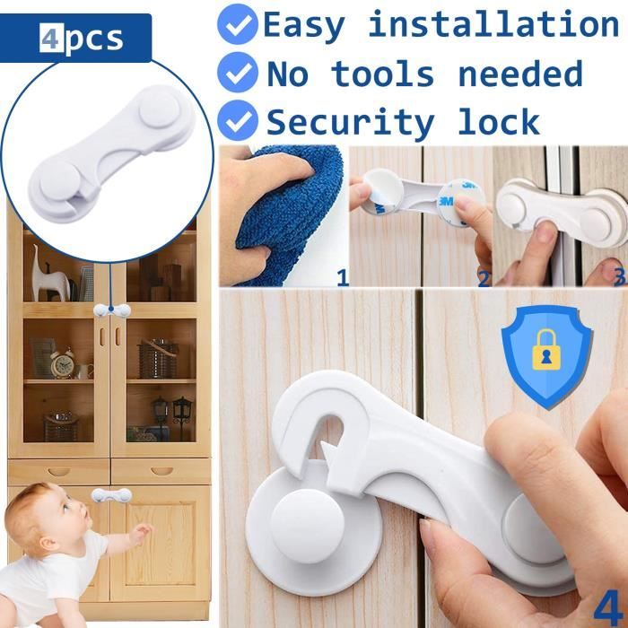 10 Pièces Bloc Porte Tiroir Securite Bebe, Securite Placard Enfant Securite  Port