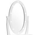 Coiffeuse avec miroir LED et tabouret - IDMARKET - BELLA - Blanc - 3 tiroirs - Rangements inclus-3