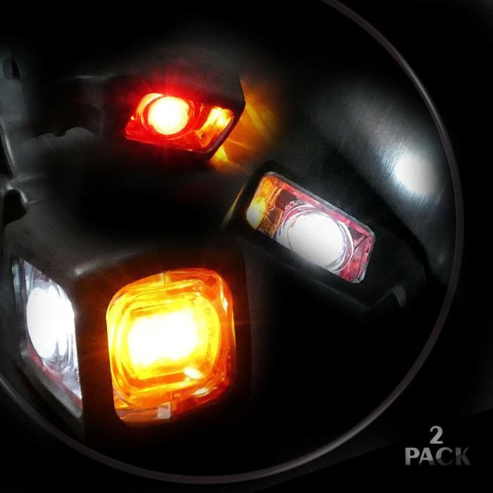 Lot De 2 Feux De Gabarit LED 12V-24V Rouge/blanc - Pour Camion, Caravane, SUV, étanches IP65