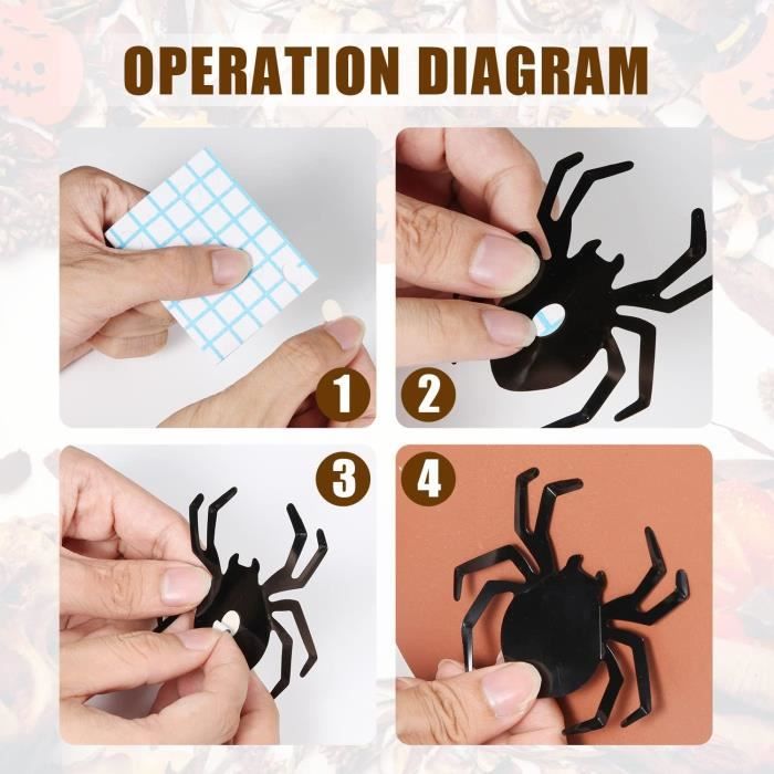 120 Pièces 3D Chauve Souris Halloween, Horreur Chauve Souris Stickers