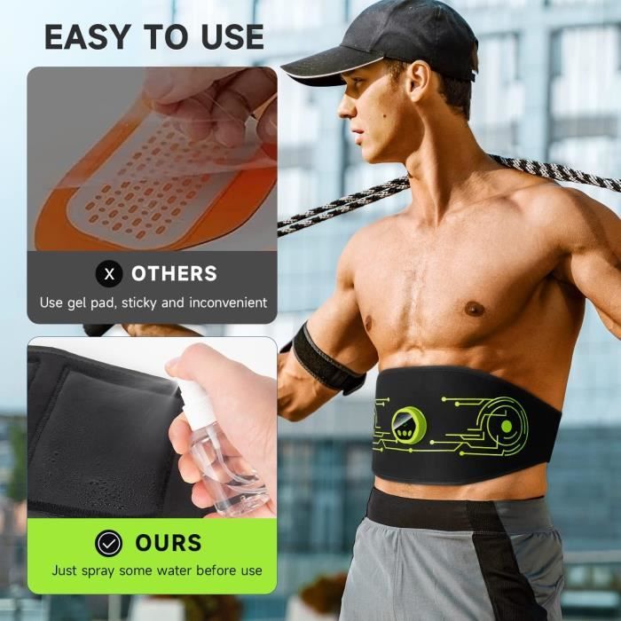 YTTQ Ceinture Abdominal Electrostimulateur Abdominale Appareil Electrostimulation Entrainement Abdominal EMS 6 Modes 15 i Cdiscount Sport