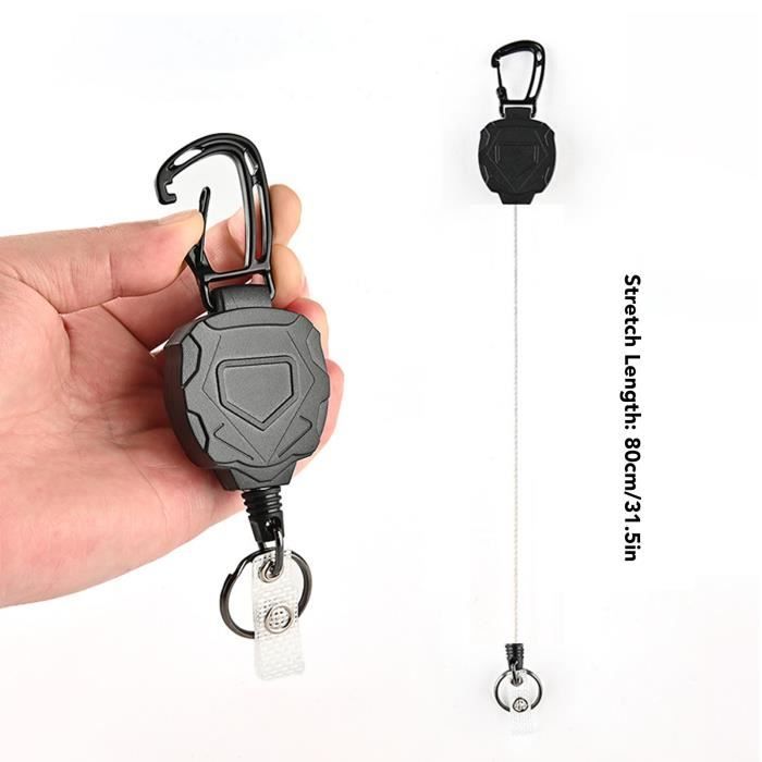 Porte-clés clip ceinture Porte-clés Rétractable avec Mousqueton et  Porte-clés, Matériau ABS Durable, Clip de sport materiel-XIF
