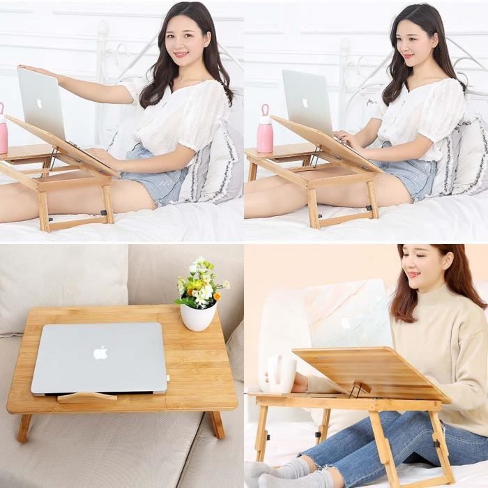 Plateau de lit pour ordinateur ou tablette en bambou