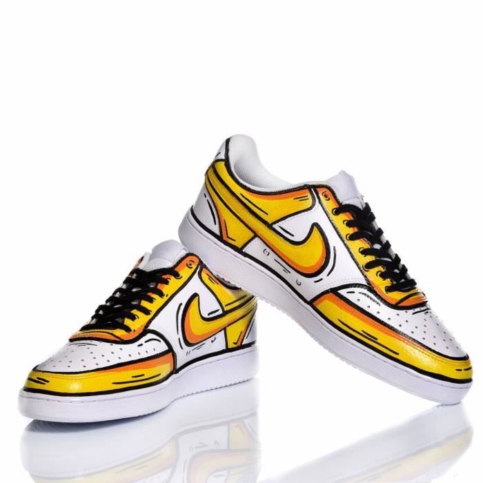 NIKE HOMME NIKECOMICSSUN2232 JAUNE CUIR BASKETS Jaune Cdiscount