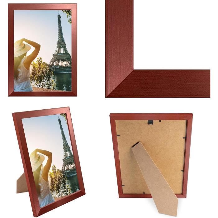 CABBEL Lot De 2 Cadres Photo A4 21x30cm - Bois Bouleau MDF Avec Verre Plexi Incassable