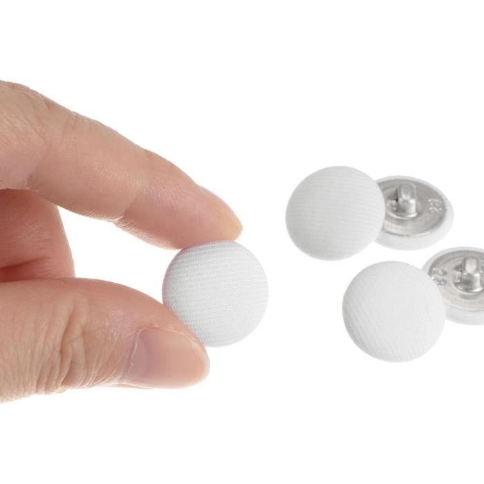 Boutons De Couture En Tissu Recouvert - 10 Pièces - Blanc, 11,5mm - Pour Robes, Manteaux, Costumes