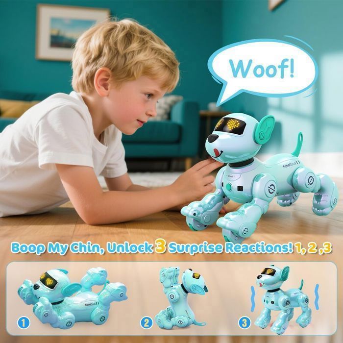 X-Verse 1508D RC Robot chien pour enfants, jouet télécommandé, commandes vocales KI, danse, musique programmable, cadeau X-Verse 1508D RC Robot chien pour enfants, jouet télécommandé, commandes vocales KI, danse, musique programmable, cadeau