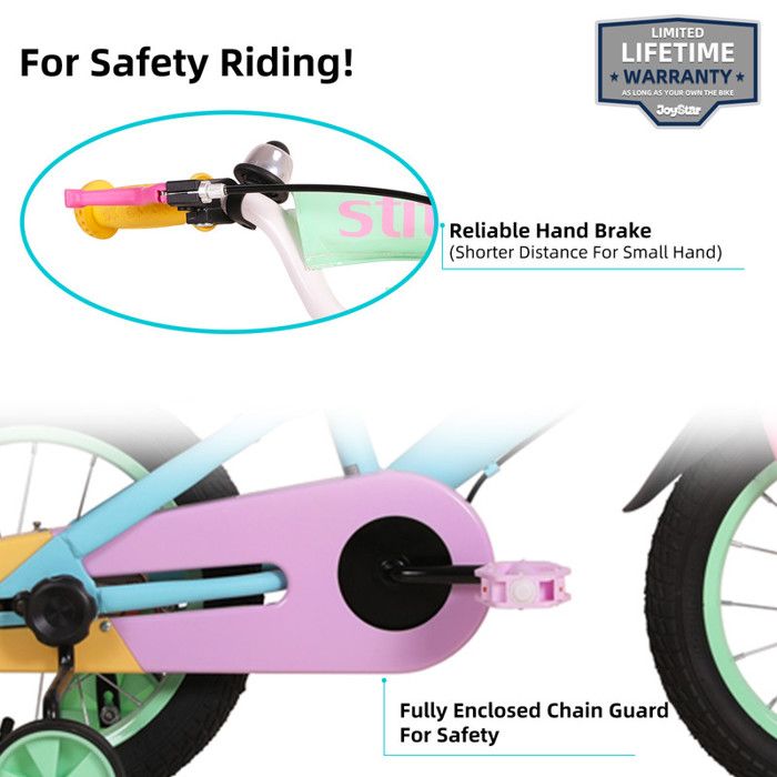 Costway Vélo pour Enfants, Bicyclette 16 Pouces pour Enfants avec Roues Stabilisatrices Amovibles, Freins Doubles Bleu