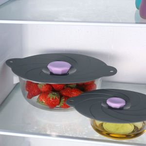 Couvercle Universel Silicone 27x27cm Gris - Hermétique Pour Casseroles, Poêles, Bols Et Plats