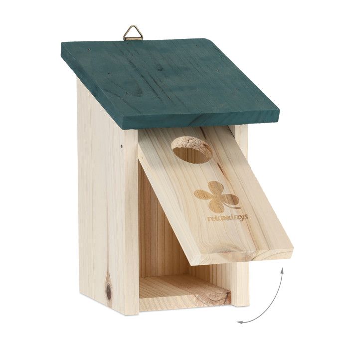 Nichoirs à Oiseaux Relaxdays Lot De 2 - Bois De Sapin, Trou D'Envol 32 Mm, Toit Ouvrant
