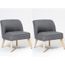 Fauteuil Dappoint Ralph Tissus Gris Foncé Lot De 2