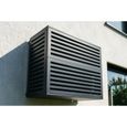 Casanoov cache clim & pompe à chaleur aneto aluminium gris avec face inférieure - taille l
