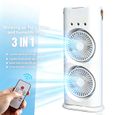 Climatiseur Mobile 3 vitesses + brumisation - Lumières LED sept couleurs - Oscillation 120° - 600ml - Refroidisseur d'air portable