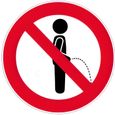 Autocollant sticker adhesif signalisation panneau interdit interdiction uriner-0
