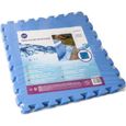Tapis de sol en mousse bleu 50x50cm ép. 4mm pour piscine hors sol ou spa gonflable - Lot de 9 dalles GRE-0