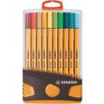 Colorparade x 20 stylos-feutres STABILO point 88 boîtier gris/orange-0