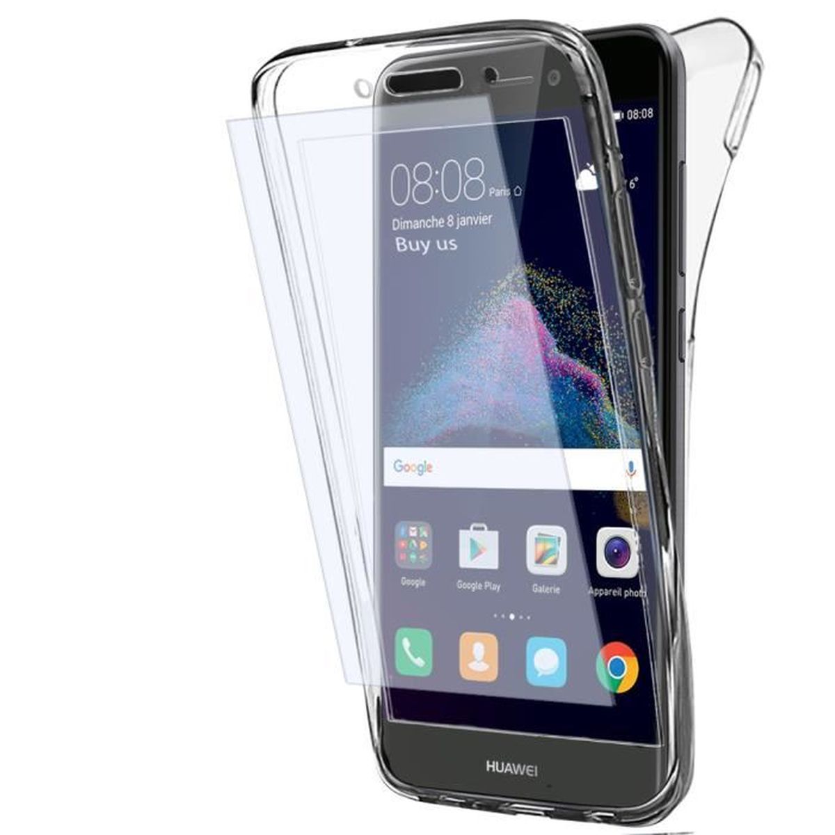 NALIA Handyhülle Für Huawei P8 Lite 2017 – Ultra-dünne TPU Schutzhülle Transparent & Kratzfester Rand
