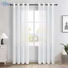 FOOTIER Lot de 2 Rideau Voilage Blanc 140x220CM Effet Lin Rideau Transparent à Oeillet de Chambre Adulte Rideaux et Draperies Intérieurs