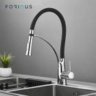 Robinet Cuisine mitigeur FORIOUS avec douchette Extractible en Silicone Noir Pivotant 360° Mitigeur Evier