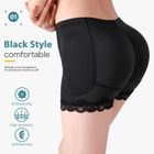 WIRLSWEAL Culotte Push Up Fesse Invisible Femme Remonte Fesse Rembourrée avec Dentelle -Noir