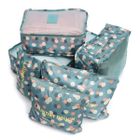 SODIAL 6 Pcs Sacs de Rangement de Bagages de Vetements de Voyage Etanche en Cube,Trousse de Toilette, Poche d'Organisateur Bleu