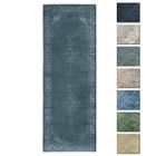 Tapis Salon Poils Courts Vintage - TESSO LIVING - Anthracite - 80x290 cm - Lavable - Franges de coton