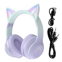 Violet-Oreille de chat pour enfants et adultes Câble audio de radio FM compatible 5.1 Cadeau Casque de jeu sa